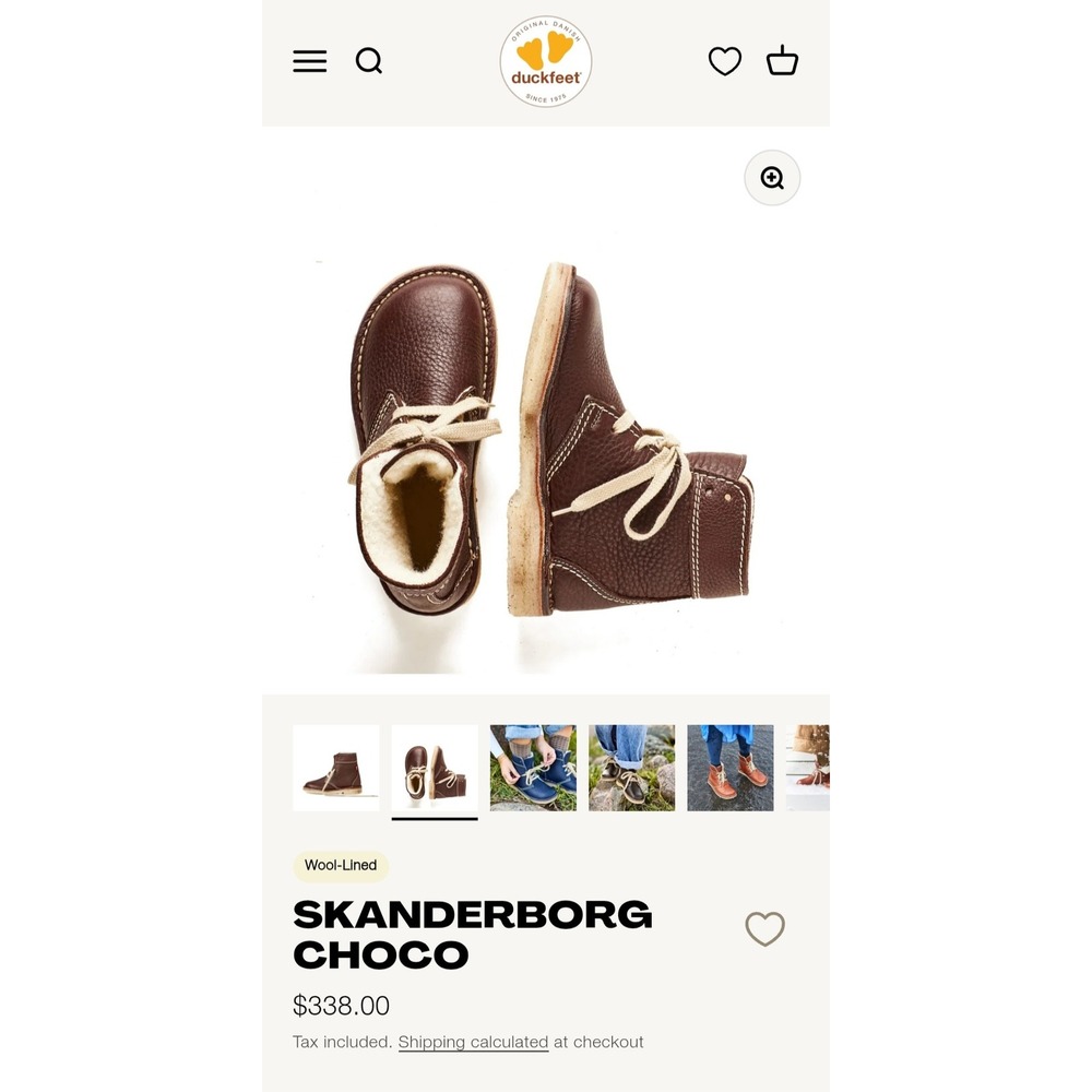 Duckfeet Odense Chocolate Wool Lined Leather Lace Up Boots EU 40 Womens 9-9.5